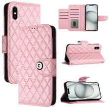 Load image into Gallery viewer, Rhombic Texture Flip Leather Phone Case with Lanyard, For iPhone 11, For iPhone 11 Pro, For iPhone XS / X, For iPhone XR, For iPhone XS Max, For iPhone 8 Plus / 7 Plus / 6s Plus