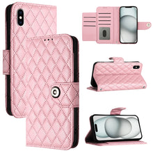 Load image into Gallery viewer, Rhombic Texture Flip Leather Phone Case with Lanyard, For iPhone 11, For iPhone 11 Pro, For iPhone XS / X, For iPhone XR, For iPhone XS Max, For iPhone 8 Plus / 7 Plus / 6s Plus