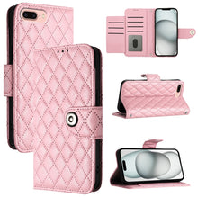 Load image into Gallery viewer, Rhombic Texture Flip Leather Phone Case with Lanyard, For iPhone 11, For iPhone 11 Pro, For iPhone XS / X, For iPhone XR, For iPhone XS Max, For iPhone 8 Plus / 7 Plus / 6s Plus