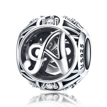 Load image into Gallery viewer, S925 Sterling Silver 26 English Letter Beads DIY Bracelet Necklace Accessories, A, B, C, D, E, F, G, H, I, J, K, L, M, N, O, P, Q, R, S, T, U, V, W, X, Y, Z