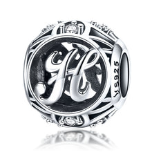 Load image into Gallery viewer, S925 Sterling Silver 26 English Letter Beads DIY Bracelet Necklace Accessories, A, B, C, D, E, F, G, H, I, J, K, L, M, N, O, P, Q, R, S, T, U, V, W, X, Y, Z