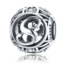 Load image into Gallery viewer, S925 Sterling Silver 26 English Letter Beads DIY Bracelet Necklace Accessories, A, B, C, D, E, F, G, H, I, J, K, L, M, N, O, P, Q, R, S, T, U, V, W, X, Y, Z