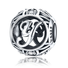 Load image into Gallery viewer, S925 Sterling Silver 26 English Letter Beads DIY Bracelet Necklace Accessories, A, B, C, D, E, F, G, H, I, J, K, L, M, N, O, P, Q, R, S, T, U, V, W, X, Y, Z