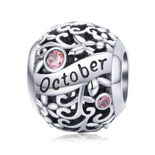 Load image into Gallery viewer, S925 Sterling Silver 12 Birthstone DIY Bracelet Necklace Accessories, January, February, March, April, May, June, July, August, September, October, November, December