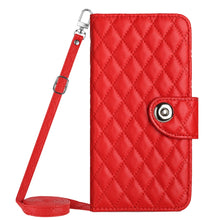 Load image into Gallery viewer, Rhombic Texture Flip Leather Phone Case with Long Lanyard, For iPhone 15 Pro Max, For iPhone 15 Pro, For iPhone 15 Plus, For iPhone 15, For iPhone 14 Plus, For iPhone 14, For iPhone 14 Pro, For iPhone 14 Pro Max