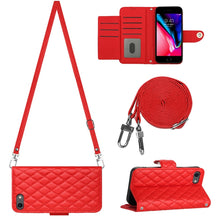 Load image into Gallery viewer, Rhombic Texture Flip Leather Phone Case with Long Lanyard, For iPhone SE 2022 / 2020 / 8 / 7, For iPhone 13 Pro Max, For iPhone 13 Pro, For iPhone 13, For iPhone 12 / 12 Pro, For iPhone 12 Pro Max, For iPhone 11