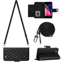 Load image into Gallery viewer, Rhombic Texture Flip Leather Phone Case with Long Lanyard, For iPhone SE 2022 / 2020 / 8 / 7, For iPhone 13 Pro Max, For iPhone 13 Pro, For iPhone 13, For iPhone 12 / 12 Pro, For iPhone 12 Pro Max, For iPhone 11