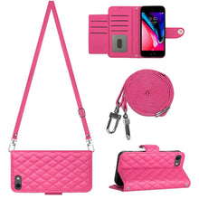 Load image into Gallery viewer, Rhombic Texture Flip Leather Phone Case with Long Lanyard, For iPhone SE 2022 / 2020 / 8 / 7, For iPhone 13 Pro Max, For iPhone 13 Pro, For iPhone 13, For iPhone 12 / 12 Pro, For iPhone 12 Pro Max, For iPhone 11