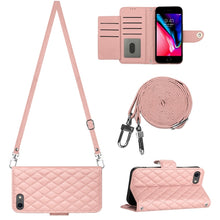 Load image into Gallery viewer, Rhombic Texture Flip Leather Phone Case with Long Lanyard, For iPhone SE 2022 / 2020 / 8 / 7, For iPhone 13 Pro Max, For iPhone 13 Pro, For iPhone 13, For iPhone 12 / 12 Pro, For iPhone 12 Pro Max, For iPhone 11
