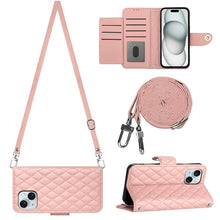 Load image into Gallery viewer, Rhombic Texture Flip Leather Phone Case with Long Lanyard, For iPhone SE 2022 / 2020 / 8 / 7, For iPhone 13 Pro Max, For iPhone 13 Pro, For iPhone 13, For iPhone 12 / 12 Pro, For iPhone 12 Pro Max, For iPhone 11