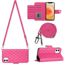 Load image into Gallery viewer, Rhombic Texture Flip Leather Phone Case with Long Lanyard, For iPhone SE 2022 / 2020 / 8 / 7, For iPhone 13 Pro Max, For iPhone 13 Pro, For iPhone 13, For iPhone 12 / 12 Pro, For iPhone 12 Pro Max, For iPhone 11