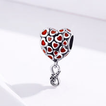 Load image into Gallery viewer, S925 Sterling Silver Red Heart Beads DIY Bracelet Necklace Accessories