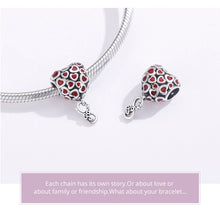 Load image into Gallery viewer, S925 Sterling Silver Red Heart Beads DIY Bracelet Necklace Accessories