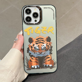 Electroplated Lens Ring Cartoon Animal Phone Case, For iPhone 15 Pro Max, For iPhone 15 Pro, For iPhone 15, For iPhone 14, For iPhone 14 Pro, For iPhone 14 Pro Max, For iPhone 13 Pro Max, For iPhone 13 Pro, For iPhone 13