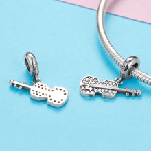 Load image into Gallery viewer, S925 Pure Silver Violin With Zircon DIY Pendant Accessories