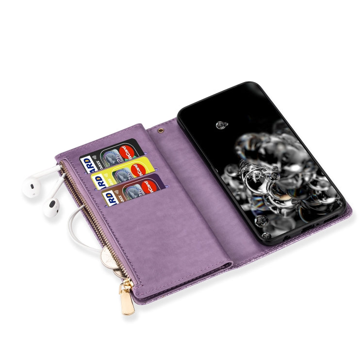 Multi-card Slots Starry Sky Laser Carving Glitter Zipper Horizontal Flip Leather Case with Holder & Wallet & Lanyard, For Samsung Galaxy A20e /  A10e, For Samsung Galaxy A40, For Samsung Galaxy M40 / A60, For Samsung Galaxy A6 (2018)                   ...