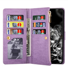 Load image into Gallery viewer, Multi-card Slots Starry Sky Laser Carving Glitter Zipper Horizontal Flip Leather Case with Holder &amp; Wallet &amp; Lanyard, For Samsung Galaxy A20e /  A10e, For Samsung Galaxy A40, For Samsung Galaxy M40 / A60, For Samsung Galaxy A6 (2018)                   ...