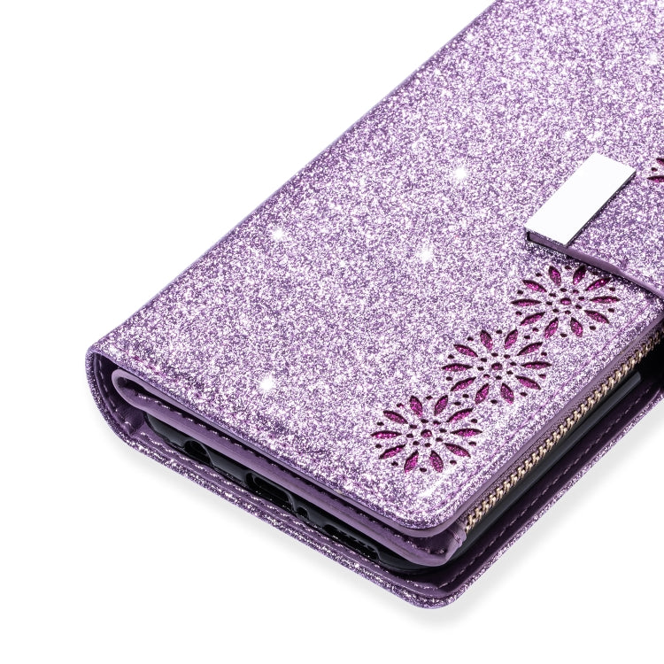 Multi-card Slots Starry Sky Laser Carving Glitter Zipper Horizontal Flip Leather Case with Holder & Wallet & Lanyard, For Samsung Galaxy A20e /  A10e, For Samsung Galaxy A40, For Samsung Galaxy M40 / A60, For Samsung Galaxy A6 (2018)                   ...