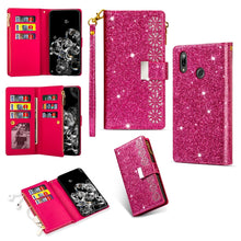 Load image into Gallery viewer, Multi-card Slots Starry Sky Laser Carving Glitter Zipper Horizontal Flip Leather Case with Holder &amp; Wallet &amp; Lanyard, For Samsung Galaxy A20e /  A10e, For Samsung Galaxy A40, For Samsung Galaxy M40 / A60, For Samsung Galaxy A6 (2018)                   ...