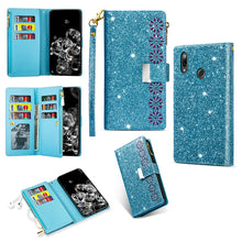 Load image into Gallery viewer, Multi-card Slots Starry Sky Laser Carving Glitter Zipper Horizontal Flip Leather Case with Holder &amp; Wallet &amp; Lanyard, For Samsung Galaxy A20e /  A10e, For Samsung Galaxy A40, For Samsung Galaxy M40 / A60, For Samsung Galaxy A6 (2018)                   ...