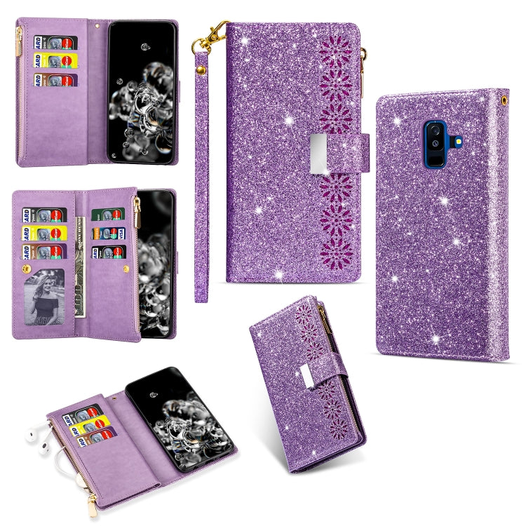 Multi-card Slots Starry Sky Laser Carving Glitter Zipper Horizontal Flip Leather Case with Holder & Wallet & Lanyard, For Samsung Galaxy A20e /  A10e, For Samsung Galaxy A40, For Samsung Galaxy M40 / A60, For Samsung Galaxy A6 (2018)                   ...