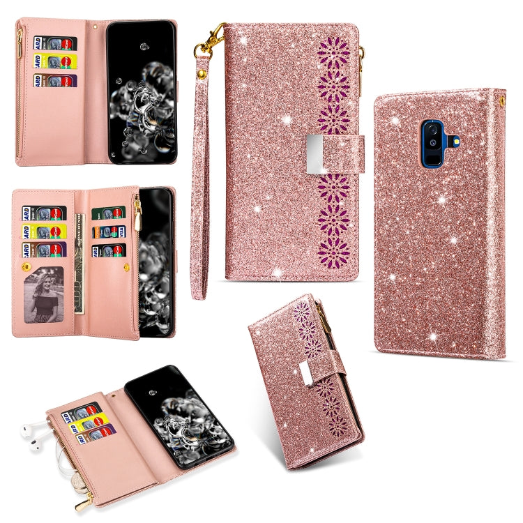 Multi-card Slots Starry Sky Laser Carving Glitter Zipper Horizontal Flip Leather Case with Holder & Wallet & Lanyard, For Samsung Galaxy A20e /  A10e, For Samsung Galaxy A40, For Samsung Galaxy M40 / A60, For Samsung Galaxy A6 (2018)                   ...