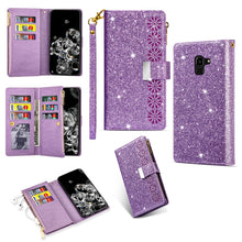 Load image into Gallery viewer, Multi-card Slots Starry Sky Laser Carving Glitter Zipper Horizontal Flip Leather Case with Holder &amp; Wallet &amp; Lanyard, For Samsung Galaxy A51, For Samsung Galaxy A81 / Note 10 Lite / M60s, For Samsung Galaxy A91 / S10 Lite / M80s                        ...