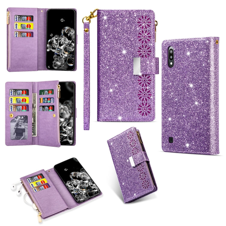 Multi-card Slots Starry Sky Laser Carving Glitter Zipper Horizontal Flip Leather Case with Holder & Wallet & Lanyard, For Samsung Galaxy A51, For Samsung Galaxy A81 / Note 10 Lite / M60s, For Samsung Galaxy A91 / S10 Lite / M80s                        ...