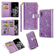 Load image into Gallery viewer, Multi-card Slots Starry Sky Laser Carving Glitter Zipper Horizontal Flip Leather Case with Holder &amp; Wallet &amp; Lanyard, For Samsung Galaxy A51, For Samsung Galaxy A81 / Note 10 Lite / M60s, For Samsung Galaxy A91 / S10 Lite / M80s                        ...