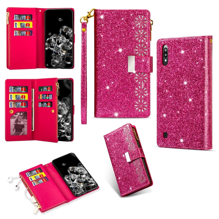 Multi-card Slots Starry Sky Laser Carving Glitter Zipper Horizontal Flip Leather Case with Holder & Wallet & Lanyard, For Samsung Galaxy A51, For Samsung Galaxy A81 / Note 10 Lite / M60s, For Samsung Galaxy A91 / S10 Lite / M80s                        ...