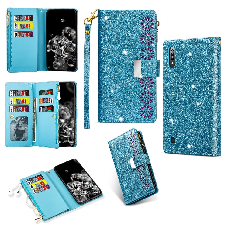 Multi-card Slots Starry Sky Laser Carving Glitter Zipper Horizontal Flip Leather Case with Holder & Wallet & Lanyard, For Samsung Galaxy A51, For Samsung Galaxy A81 / Note 10 Lite / M60s, For Samsung Galaxy A91 / S10 Lite / M80s                        ...