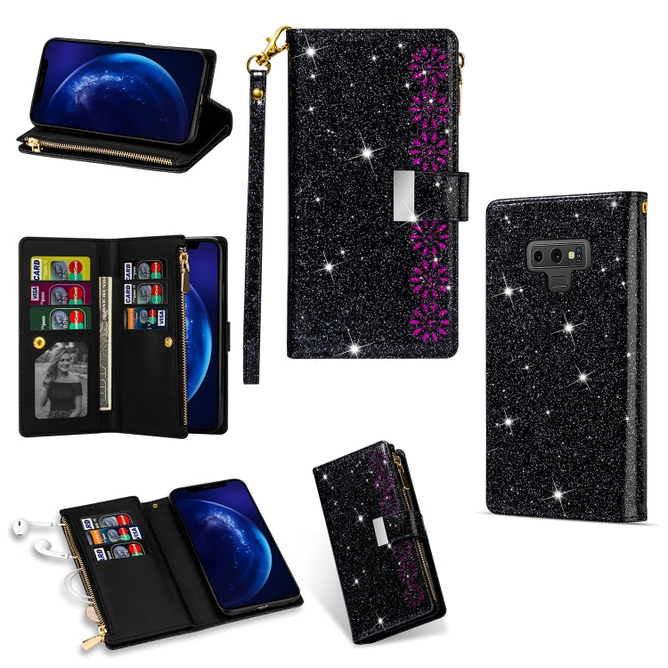 Multi-card Slots Starry Sky Laser Carving Glitter Zipper Horizontal Flip Leather Case with Holder & Wallet & Lanyard, For Samsung Galaxy A51, For Samsung Galaxy A81 / Note 10 Lite / M60s, For Samsung Galaxy A91 / S10 Lite / M80s                        ...