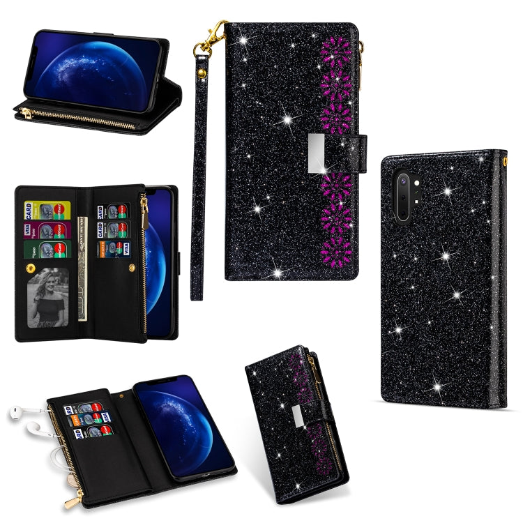 Multi-card Slots Starry Sky Laser Carving Glitter Zipper Horizontal Flip Leather Case with Holder & Wallet & Lanyard, For Samsung Galaxy A51, For Samsung Galaxy A81 / Note 10 Lite / M60s, For Samsung Galaxy A91 / S10 Lite / M80s                        ...