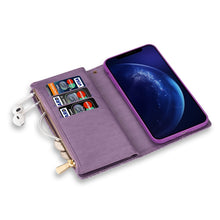 Load image into Gallery viewer, Multi-card Slots Starry Sky Laser Carving Glitter Zipper Horizontal Flip Leather Case with Holder &amp; Wallet &amp; Lanyard, For Samsung Galaxy S8, For Samsung Galaxy S8+, For Samsung Galaxy S9, For Samsung Galaxy S9+, For Samsung Galaxy S10                  ...