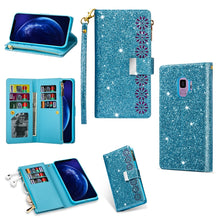 Load image into Gallery viewer, Multi-card Slots Starry Sky Laser Carving Glitter Zipper Horizontal Flip Leather Case with Holder &amp; Wallet &amp; Lanyard, For Samsung Galaxy S8, For Samsung Galaxy S8+, For Samsung Galaxy S9, For Samsung Galaxy S9+, For Samsung Galaxy S10                  ...