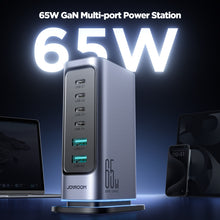 Load image into Gallery viewer, JOYROOM JR-TCM02 6 in 1 65W GaN 4 USB-C &amp; 2 USB-A Multi-port Charger, EU Plug, UK Plug