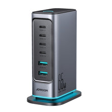 Load image into Gallery viewer, JOYROOM JR-TCM02 6 in 1 65W GaN 4 USB-C &amp; 2 USB-A Multi-port Charger, EU Plug, UK Plug