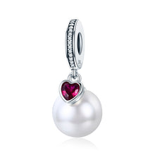 Load image into Gallery viewer, S925 Sterling Silver Pearl Heart Pendant DIY Bracelet Necklace Accessories