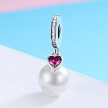 Load image into Gallery viewer, S925 Sterling Silver Pearl Heart Pendant DIY Bracelet Necklace Accessories