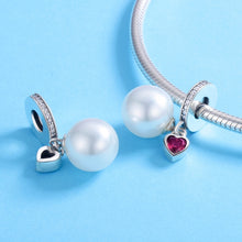 Load image into Gallery viewer, S925 Sterling Silver Pearl Heart Pendant DIY Bracelet Necklace Accessories