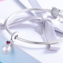 Load image into Gallery viewer, S925 Sterling Silver Pearl Heart Pendant DIY Bracelet Necklace Accessories