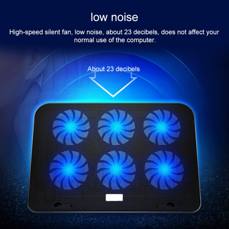ICE COOREL Notebook Computer Base Speed Control Silent Six-fan Cooling Holder Cooling Rack, Style: Premium Edition, Style: Premium Edition(Lvory), Style: Premium Edition(Dazzling Red), Style: Premium Edition(Black Gold)                                 ...