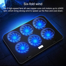 Load image into Gallery viewer, ICE COOREL Notebook Computer Base Speed Control Silent Six-fan Cooling Holder Cooling Rack, Style: Premium Edition, Style: Premium Edition(Lvory), Style: Premium Edition(Dazzling Red), Style: Premium Edition(Black Gold)                                 ...