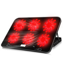 Load image into Gallery viewer, ICE COOREL Notebook Computer Base Speed Control Silent Six-fan Cooling Holder Cooling Rack, Style: Premium Edition, Style: Premium Edition(Lvory), Style: Premium Edition(Dazzling Red), Style: Premium Edition(Black Gold)                                 ...