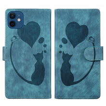 Load image into Gallery viewer, Pen Heart Cat Embossed Leather Phone Case, For iPhone 13 mini, For iPhone 12, For iPhone 12 Pro Max, For iPhone 12 Pro, For iPhone 12 mini, For iPhone 11 Pro Max, For iPhone 11, For iPhone 11 Pro