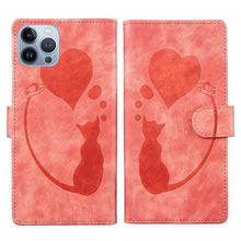 Load image into Gallery viewer, Pen Heart Cat Embossed Leather Phone Case, For iPhone 13 mini, For iPhone 12, For iPhone 12 Pro Max, For iPhone 12 Pro, For iPhone 12 mini, For iPhone 11 Pro Max, For iPhone 11, For iPhone 11 Pro