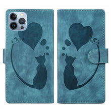 Load image into Gallery viewer, Pen Heart Cat Embossed Leather Phone Case, For iPhone 13 mini, For iPhone 12, For iPhone 12 Pro Max, For iPhone 12 Pro, For iPhone 12 mini, For iPhone 11 Pro Max, For iPhone 11, For iPhone 11 Pro