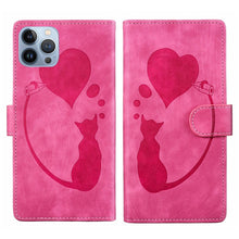 Load image into Gallery viewer, Pen Heart Cat Embossed Leather Phone Case, For iPhone 13 mini, For iPhone 12, For iPhone 12 Pro Max, For iPhone 12 Pro, For iPhone 12 mini, For iPhone 11 Pro Max, For iPhone 11, For iPhone 11 Pro
