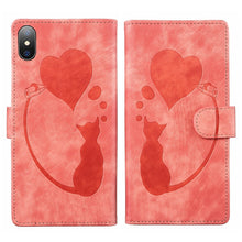 Load image into Gallery viewer, Pen Heart Cat Embossed Leather Phone Case, For iPhone X / XS, For iPhone XR, For iPhone XS Max, For iPhone 7 Plus / 8 Plus