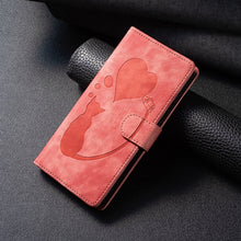 Load image into Gallery viewer, Pen Heart Cat Embossed Leather Phone Case, For iPhone X / XS, For iPhone XR, For iPhone XS Max, For iPhone 7 Plus / 8 Plus